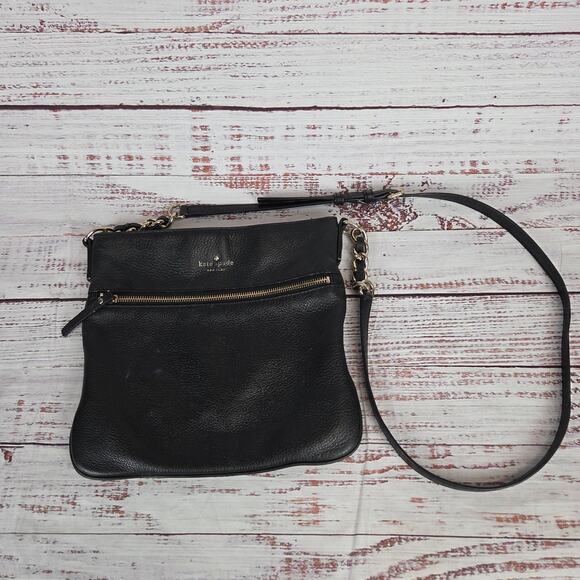 Kate Spade Jackson Street Melisse Handbag Black Leather Crossbody Purse Timeless - Picture 6 of 16